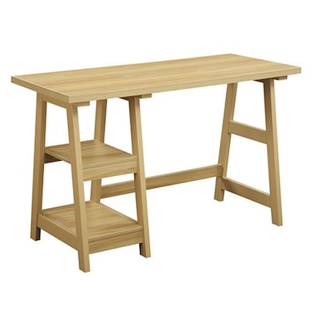 Trestle Desk With Light Oak Finish